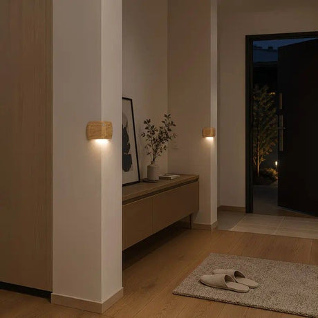 1PCS Magnetic induction corner night light, made of ABS and PVC for lightweight durability, three adjustable color temperatures, 120° motion sensing, USB-C fast charging, suitable for multiple scenarios./BLACK