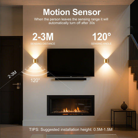1PCS Induction wall lamp with three-color stepless dimming, 120° auto shut-off, USB rechargeable magnetic installation. Smart motion-sensing LED wall lamp, serving as both a night light and an ambient light./Chrome color