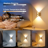 1PCS Induction wall lamp with three-color stepless dimming, 120° auto shut-off, USB rechargeable magnetic installation. Smart motion-sensing LED wall lamp, serving as both a night light and an ambient light./Chrome color
