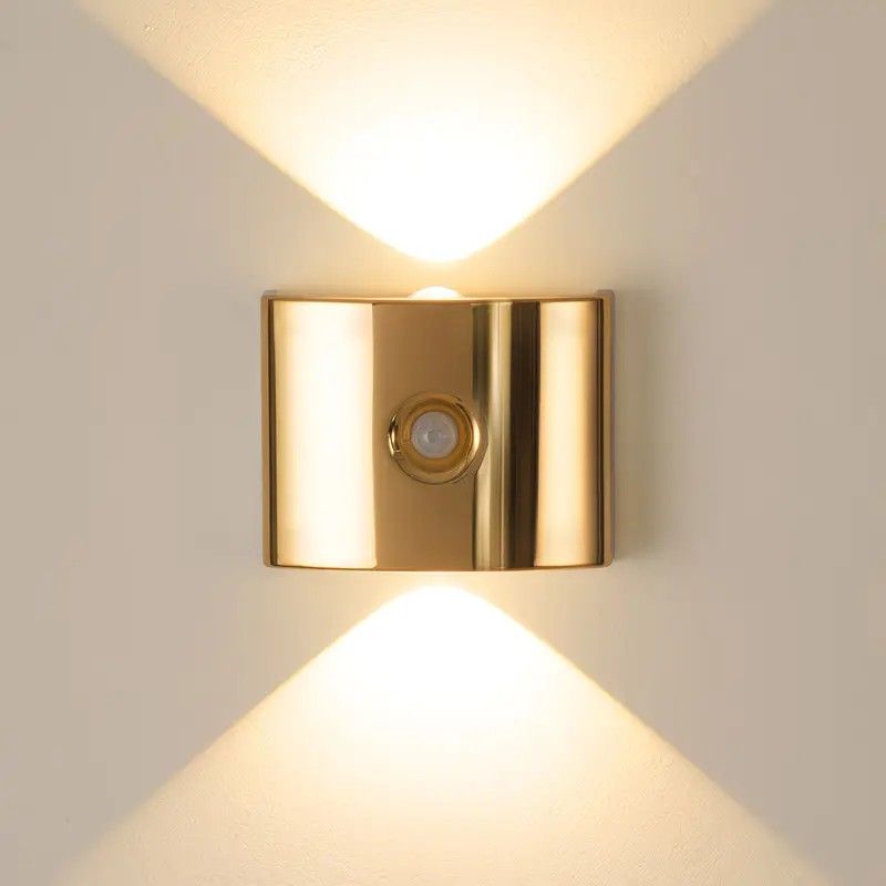 1PCS Induction wall lamp with three-color stepless dimming, 120° auto shut-off, USB rechargeable magnetic installation. Smart motion-sensing LED wall lamp, serving as both a night light and an ambient light./Chrome color