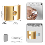 2PCS Induction wall lamp with three-color stepless dimming, 120° auto shut-off, USB rechargeable magnetic installation. Smart motion-sensing LED wall lamp, serving as both a night light and an ambient light./Chrome color