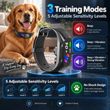 Smart no-shock anti-bark collar, humane beep & vibration training, intelligent anti-interference, 3 modes & 5 sensitivity levels, adjustable 11-30 inches, fits all dog sizes, perfect for multiple occasions.*orange
