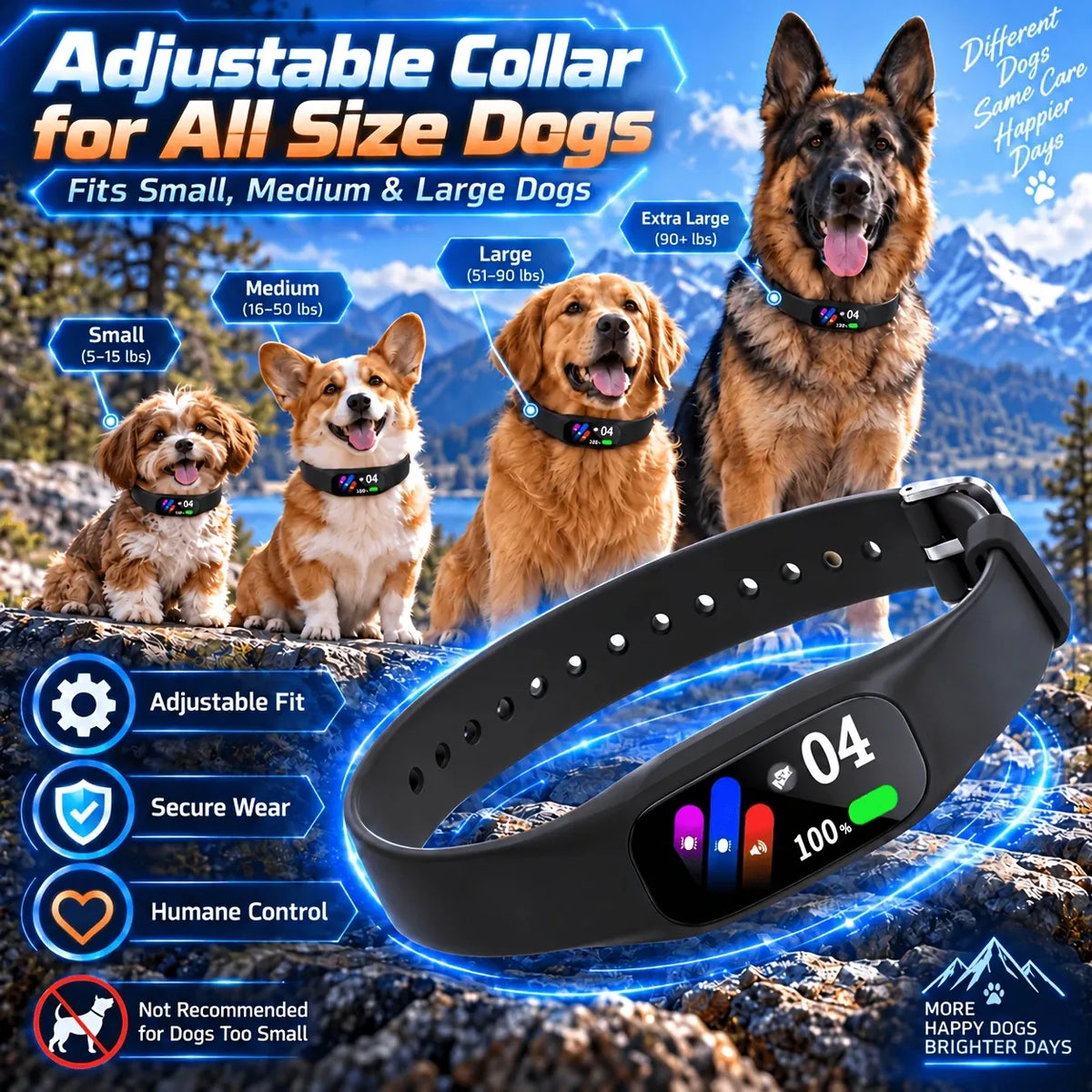 Smart no-shock anti-bark collar, humane beep & vibration training, intelligent anti-interference, 3 modes & 5 sensitivity levels, adjustable 11-30 inches, fits all dog sizes, perfect for multiple occasions.*orange
