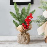 Red Berry Style 25cm Desktop Mini Christmas Tree, Christmas Window Decorative Potted Plant