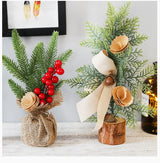 Red Berry Style 25cm Desktop Mini Christmas Tree, Christmas Window Decorative Potted Plant