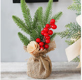 Red Berry Style 25cm Desktop Mini Christmas Tree, Christmas Window Decorative Potted Plant