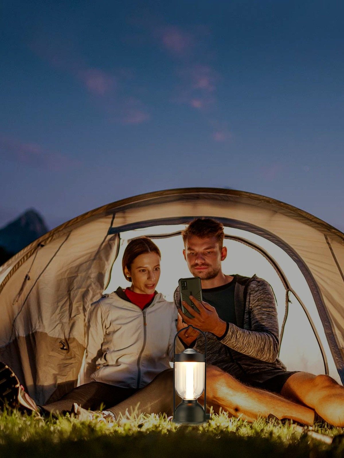 Retro Camping Lantern, 200 Lumens Stepless Dimming, 24h Long Battery Life, Essential for Outdoor Ambiance & Emergency!