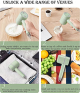 White  Wireless charging handheld mixer, 30W with three-speed settings. Dual whisk heads designed for whipping eggs, cream, and batter. Suitable for both kitchen and outdoor use, also an ideal gift.