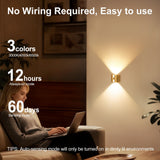 2PCS Induction wall lamp with three-color stepless dimming, 120° auto shut-off, USB rechargeable magnetic installation. Smart motion-sensing LED wall lamp, serving as both a night light and an ambient light./golden