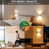2PCS Induction wall lamp with three-color stepless dimming, 120° auto shut-off, USB rechargeable magnetic installation. Smart motion-sensing LED wall lamp, serving as both a night light and an ambient light./golden