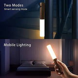 2-Pack USB Rechargeable Magnetic LED Night Light – Motion Sensor Wall Light for Bedroom, Kitchen & Bathroom/Walnut color