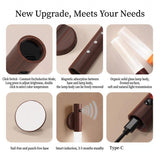 1-Pack USB Rechargeable Magnetic LED Night Light – Motion Sensor Wall Light for Bedroom, Kitchen & Bathroom/Ash wood color