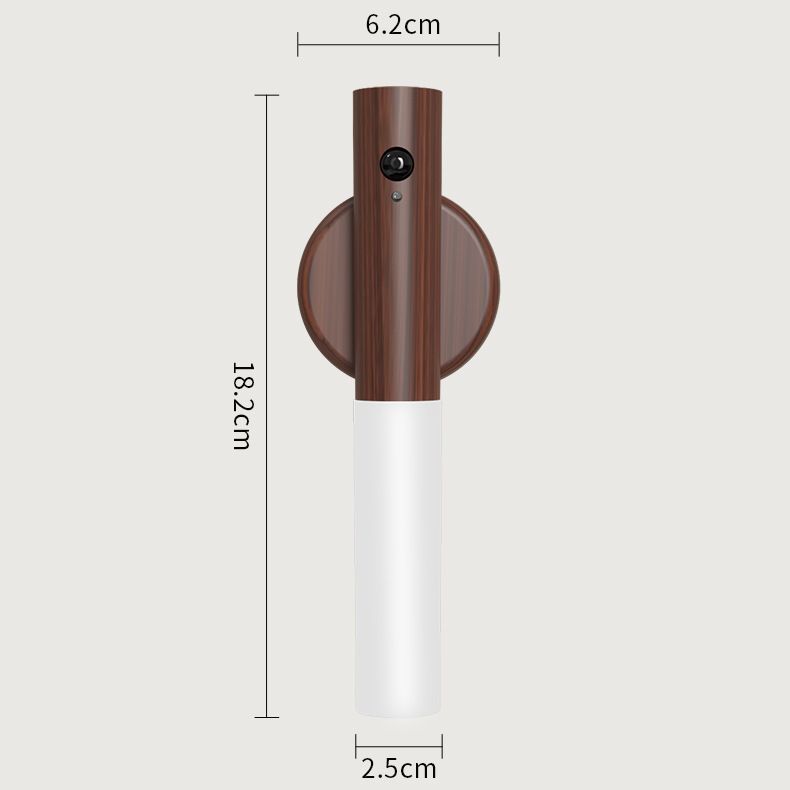 1-Pack USB Rechargeable Magnetic LED Night Light – Motion Sensor Wall Light for Bedroom, Kitchen & Bathroom/Ash wood color