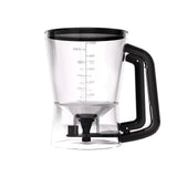 Handheld Batter Dispenser with Measuring Cup, PP Cake Waffle Pancake Batter Separator, DIY Baking Tool.(black)