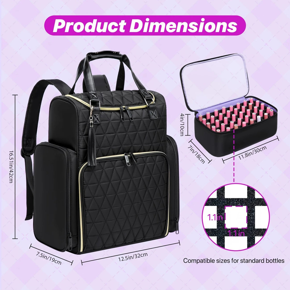 Nail Art Tool Storage Backpack: Removable Compartments, High-Capacity Categorized Storage, Multiple Carrying Methods, Ideal for Home, Travel & Mobile Services