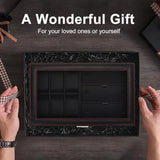 Men's Watch and Glasses Storage Box: Transparent Lid, Zoned Storage, Multi-slot Protection for Watches and Accessories