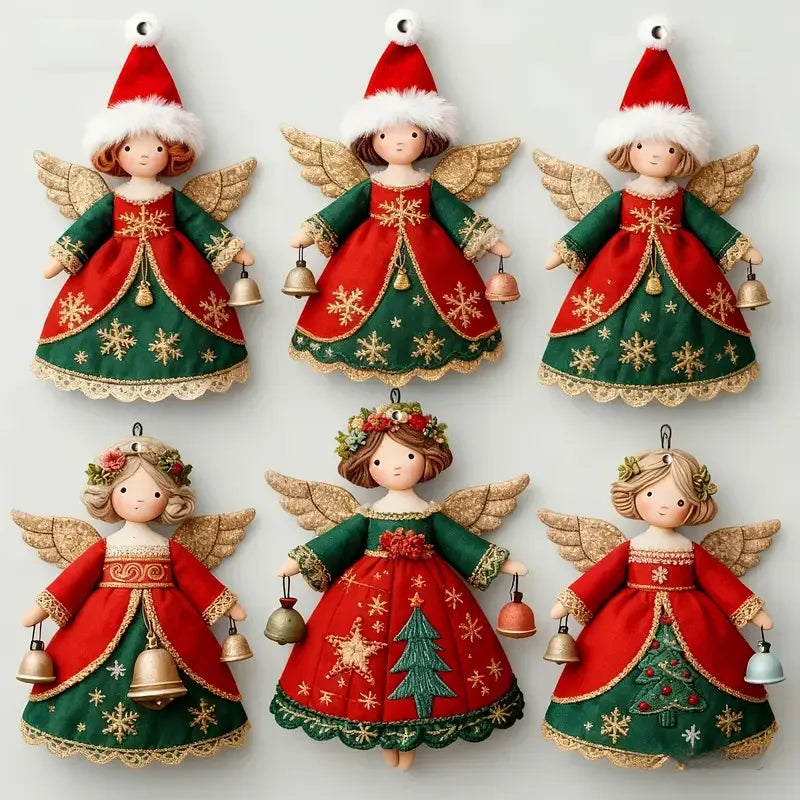 24-Pack Christmas Angel Hanging Ornaments | 2D Flat Pendants to Brighten Your Warm Holiday Atmosphere