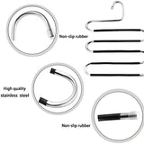 3 Pack Multi-Layer Stainless Steel Metal Pants Hangers, Bedroom Storage, S-Shaped Anti-Slip No-Mark, Space Saving, Closet Storage Rack, Pants Jeans Scarves Hanging, Black Version