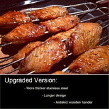 Upgraded Stainless Steel BBQ Skewers Set with Thickened Heat-Resistant Beech Wood Handles, U-Shaped & Spiral Dual Styles for Anti-Slip Meat-Locking, Comes with Oxford Bag for Portable Storage, Essential for Outdoor Grilling & Camping.