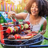 Upgraded Stainless Steel BBQ Skewers Set with Thickened Heat-Resistant Beech Wood Handles, U-Shaped & Spiral Dual Styles for Anti-Slip Meat-Locking, Comes with Oxford Bag for Portable Storage, Essential for Outdoor Grilling & Camping.