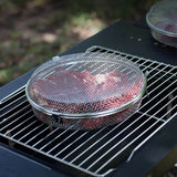 Stainless Steel Round BBQ Basket, Portable Outdoor Grill Grate, Lock-in Freshness, Single/Double-sided Grilling, Camping Picnic BBQ Tool