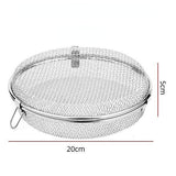 Stainless Steel Round BBQ Basket, Portable Outdoor Grill Grate, Lock-in Freshness, Single/Double-sided Grilling, Camping Picnic BBQ Tool