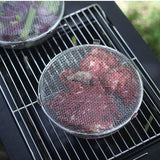 Stainless Steel Round BBQ Basket, Portable Outdoor Grill Grate, Lock-in Freshness, Single/Double-sided Grilling, Camping Picnic BBQ Tool