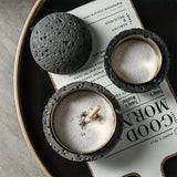 Nordic industrial style concrete ashtray, handcrafted with natural texture, detachable stainless steel bowl with anti-ash lid — easy to clean, durable, suitable for living rooms, bars, offices, ideal gift for Father’s Day, Christmas, housewarming.（BLACK)