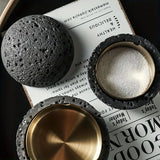 Nordic industrial style concrete ashtray, handcrafted with natural texture, detachable stainless steel bowl with anti-ash lid — easy to clean, durable, suitable for living rooms, bars, offices, ideal gift for Father’s Day, Christmas, housewarming.（BLACK)