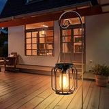 Outdoor Solar Retro Metal Hanging Lantern 2-Pack, Warm Filament, IP44 Waterproof, Garden Patio Decor Light