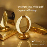 Rechargeable acrylic crystal desk lamp with 3 color temperatures touch control, USB charging for portability, and stepless brightness adjustment. Diamond-cut design serves as both an ambient light and an art piece./sunflower seed