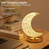 Rechargeable acrylic crystal desk lamp with 3 color temperatures touch control, USB charging for portability, and stepless brightness adjustment. Diamond-cut design serves as both an ambient light and an art piece./sunflower seed