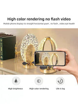 Rechargeable acrylic crystal desk lamp with 3 color temperatures touch control, USB charging for portability, and stepless brightness adjustment. Diamond-cut design serves as both an ambient light and an art piece./sunflower seed