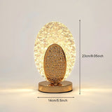 Rechargeable acrylic crystal desk lamp with 3 color temperatures touch control, USB charging for portability, and stepless brightness adjustment. Diamond-cut design serves as both an ambient light and an art piece./Peacock feather