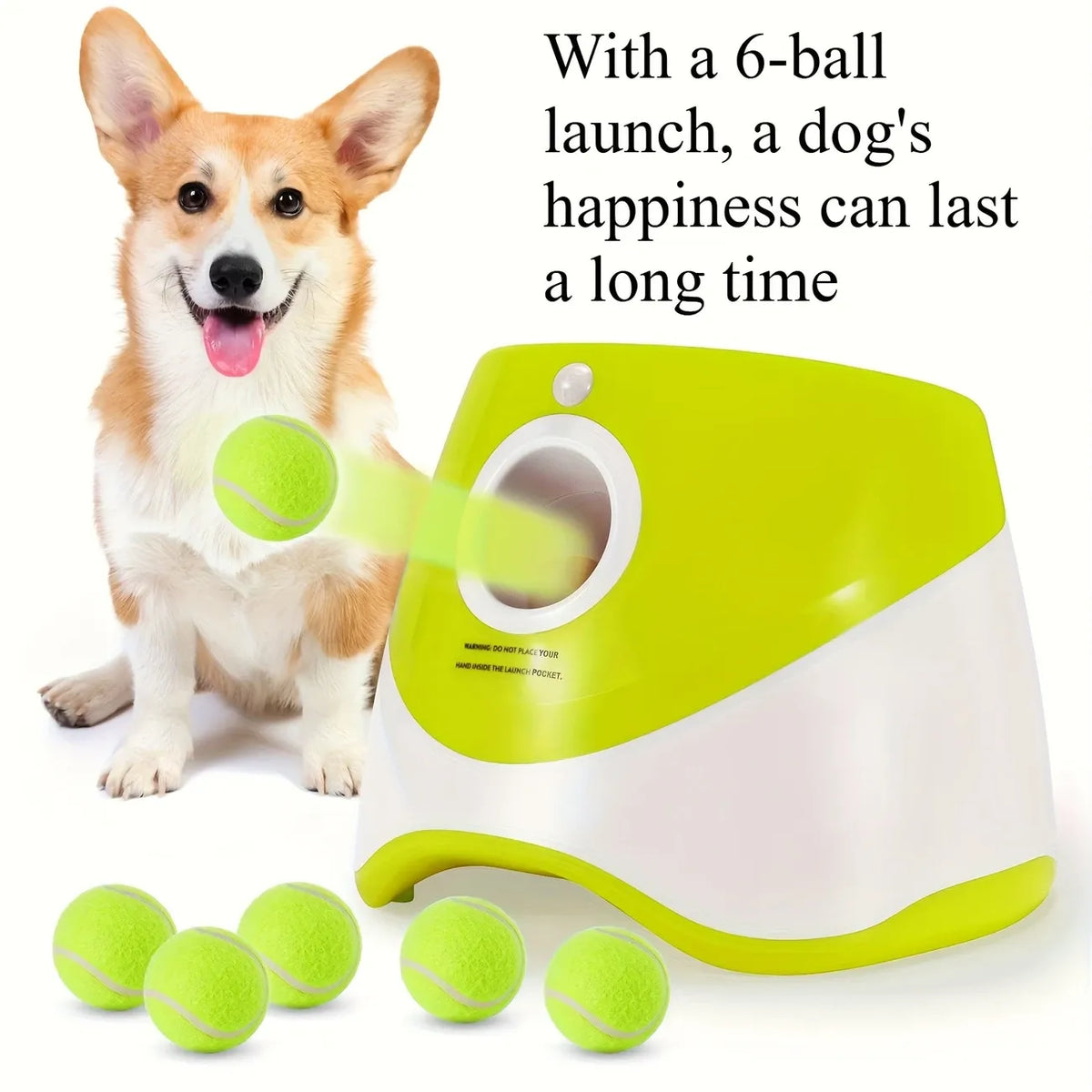 Automatic Pet Ball Launcher Toy with 3 Smart Launch Modes, Built-in Li-ion Battery & USB Charging, Long Battery Life, Indoor/Outdoor Use, Perfect Interactive Training Toy for Small and Medium Dogs.(blue)