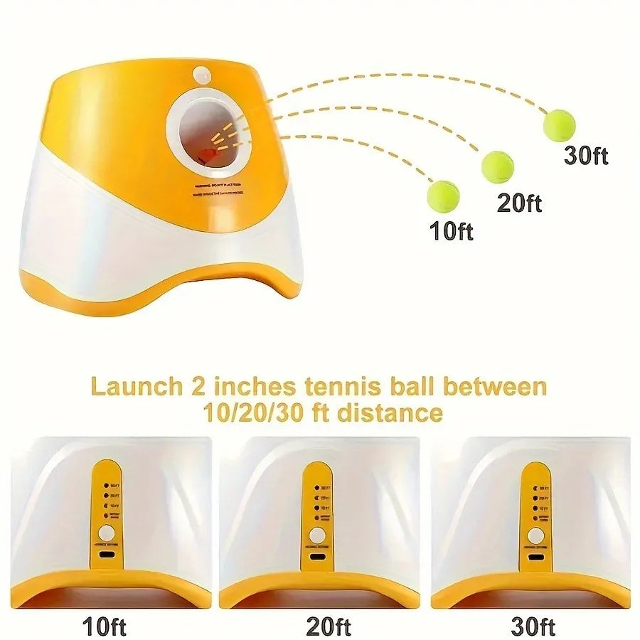 Automatic Pet Ball Launcher Toy with 3 Smart Launch Modes, Built-in Li-ion Battery & USB Charging, Long Battery Life, Indoor/Outdoor Use, Perfect Interactive Training Toy for Small and Medium Dogs.(blue)