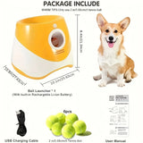 Automatic Pet Ball Launcher Toy with 3 Smart Launch Modes, Built-in Li-ion Battery & USB Charging, Long Battery Life, Indoor/Outdoor Use, Perfect Interactive Training Toy for Small and Medium Dogs.(blue)