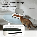 Smart Sensor Pet Feeder: 30cm Infrared Auto Open/Close / Airtight Freshness / Dual Power / Detachable Inner Bowl, 300ml Dust & Pest Proof, Worry-Free Feeding!