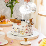 Flower Pattern Whistling Kettle, Vintage Stove Top Tea Pot With Anti Hot Handle for Gas Hob and Induction Stoves, 3 L