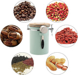 (Green) Coffee Container - Coffee Jar - 1.8L - Coffee Container Storage Jar - Coffee Container - Airtight Coffee Container with CO2 Valve - green green
