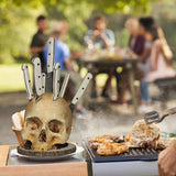 Skull Knife Holder, Horror Head Shaped Knife Holder, Knife Storage for Kitchen Countertop, Kitchen Skeleton Storage Knife Holder, Gothic Kitchen