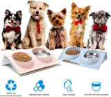 Cat food bowl, double cat food bowl, stainless steel cat bowl, non-slip, cat food bowls, stainless steel cat bowl set, cat food bowl