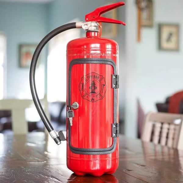Metal Wine Storage Box, Creative Fire Extinguisher for Men, Wall Decoration, Fire Extinguisher Wine Storage Box