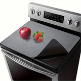 Extra Large Silicone Stove Protector Mat - Heat Resistant Protector for Electric Stove, Non-Slip Dish Mat for Kitchen Black