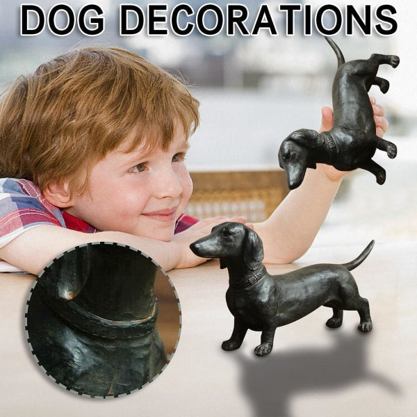 Resin Dachshund Ornament Dachshund Statue Ornament Dog Antique Collectible