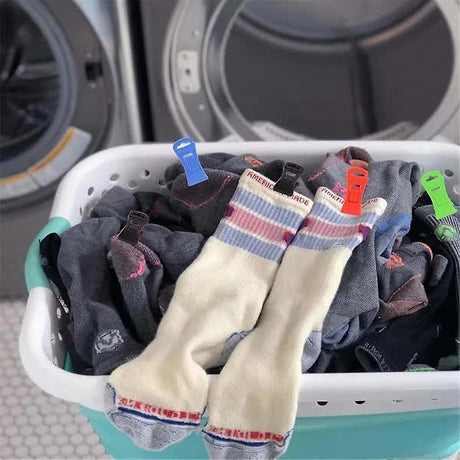 60 sock clips for washing machine and dryer, laundry clips with hooks, sock set