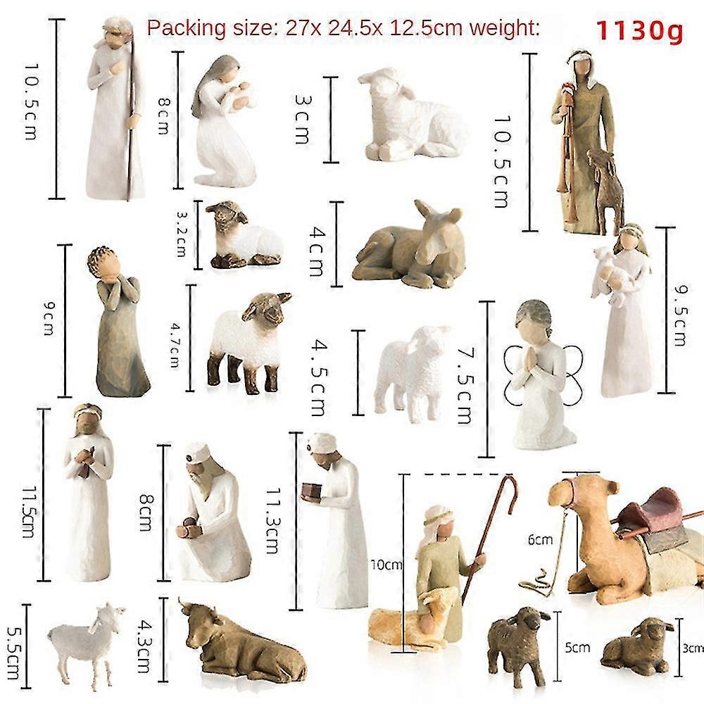 Willow Tree Nativity Scene Figurines Set Statue Hand Painted Decor Christmas Gift_yux