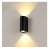 2 Pack Outdoor Wall Lights Aluminum Up Down IP44 Waterproof Black Lamps for Patio Garden Balcony Porch