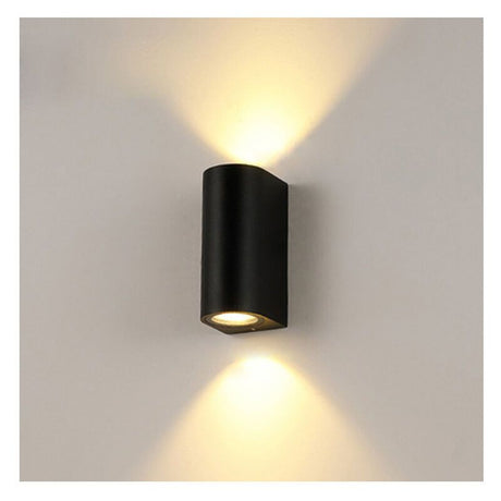 2 Pack Outdoor Wall Lights Aluminum Up Down IP44 Waterproof Black Lamps for Patio Garden Balcony Porch