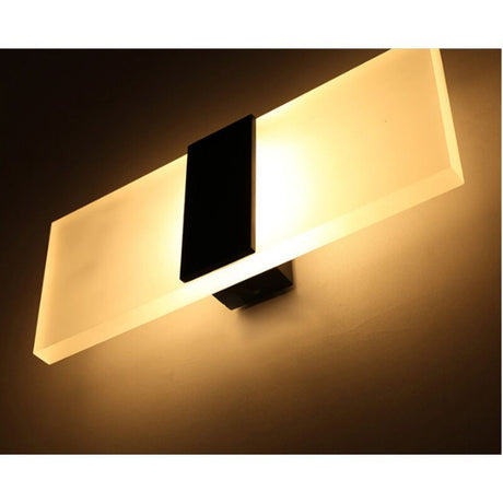 Indoor Wall Lamp 6W Warm White Brushed Black Indoor Wall Lamp AC 85 265, V, Modern Acrylic Light for Hallway, Bedroom, Staircase, 29 x 11 x 4.5mm